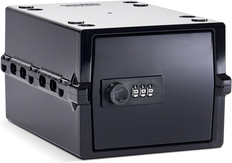 Lockabox Mini™ | Small Lock Box with Combination Lock (Half Letter Sized) | Mini Lockable Box for Small Medicines, Snacks & Mobile Phones | External Size 8.8 x 6.1 x 4.7 Inches (Jet) - Image 1